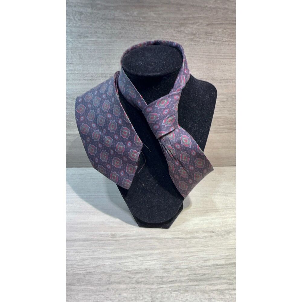 Vintage Lanvin Paris Silk Tie Italy Geometric Medallion Necktie